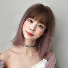 Load image into Gallery viewer, INSTOCK ★Pink Ombre Gradient★ Korean Short Airy Bangs Wig Shoulder Length [Adjustable/Breathable]
