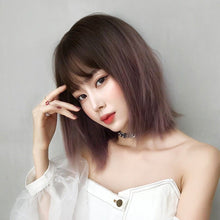 Load image into Gallery viewer, INSTOCK ★Pink Ombre Gradient★ Korean Short Airy Bangs Wig Shoulder Length [Adjustable/Breathable]
