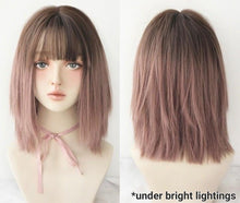 Load image into Gallery viewer, INSTOCK ★Pink Ombre Gradient★ Korean Short Airy Bangs Wig Shoulder Length [Adjustable/Breathable]
