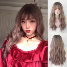 Load image into Gallery viewer, INSTOCK ★PINK GRADIENT★Korean Perm Natural Long Hair Wavy Curly Wig [Adjustable/Breathable]
