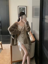 Load image into Gallery viewer, INSTOCK ★BEIGE★ S/M Korean Satin Strap Beige V-neck Long Dress
