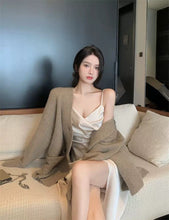 Load image into Gallery viewer, INSTOCK ★BEIGE★ S/M Korean Satin Strap Beige V-neck Long Dress
