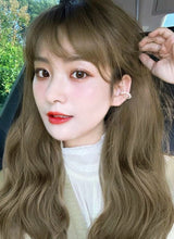 Load image into Gallery viewer, INSTOCK ★ASH LIGHT BROWN★ Korean Natural Big Curls Wavy Bangs Long Hair Wig [Adjustable/Breatheable]
