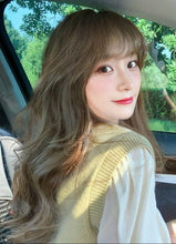 Load image into Gallery viewer, INSTOCK ★ASH LIGHT BROWN★ Korean Natural Big Curls Wavy Bangs Long Hair Wig [Adjustable/Breatheable]

