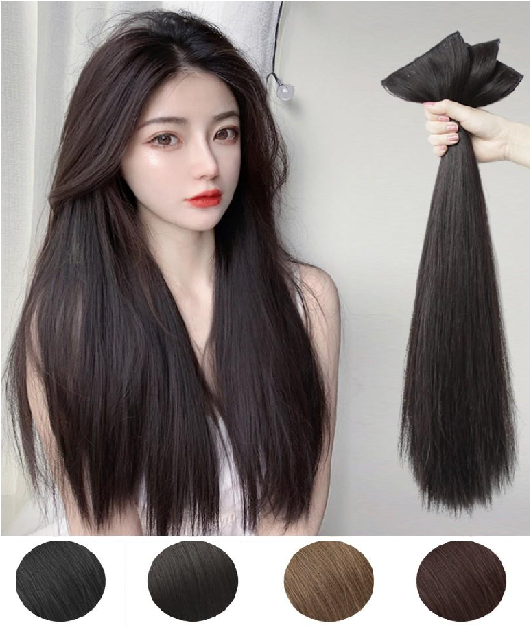 INSTOCK ★4 COLORS★ 55cm Korean Hair Extensions Clip On Straight Long Thick